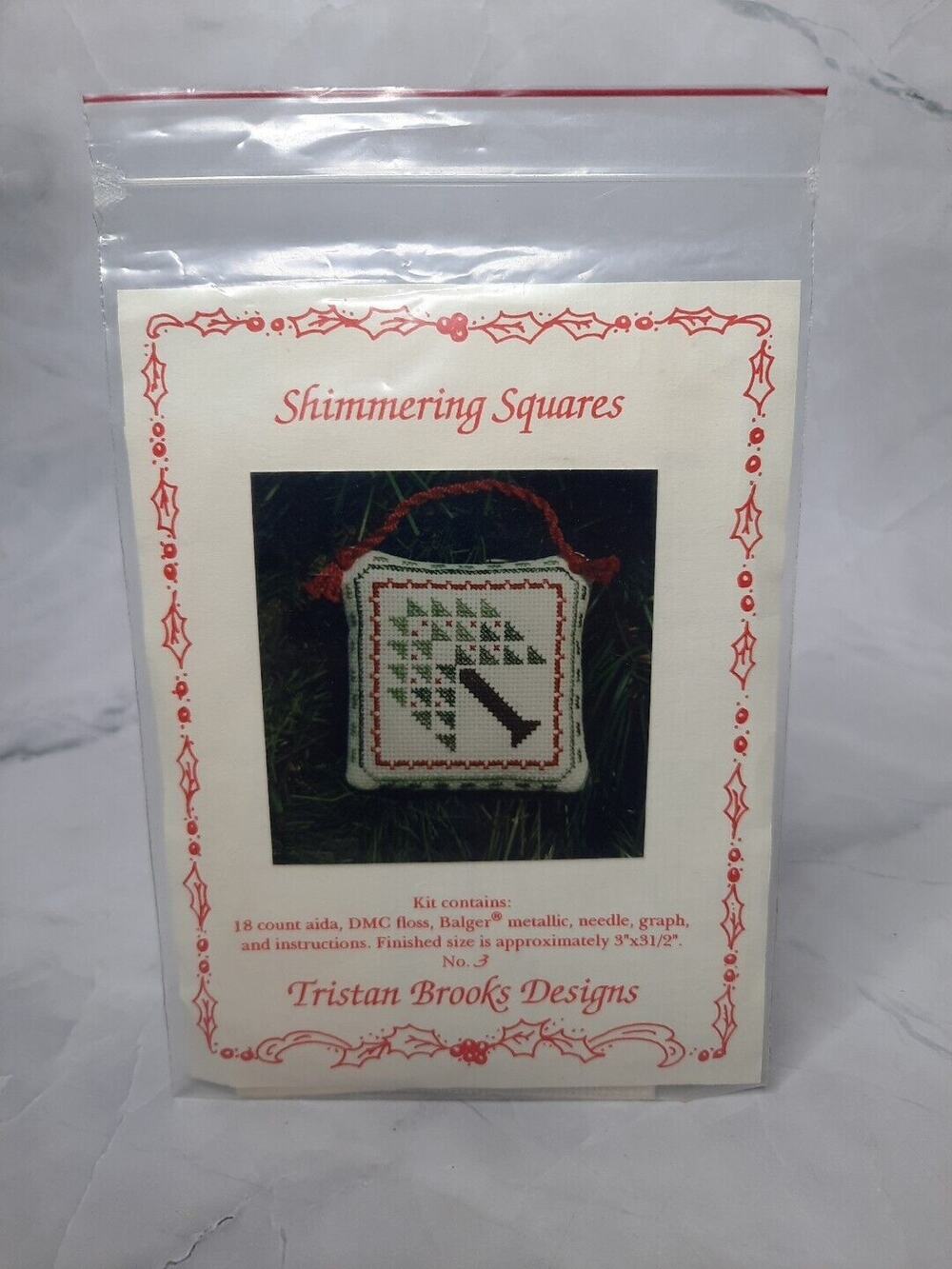 Tristan Brooks Designs Counted Cross Stitch Kit Shimmering Squares Pine Tree